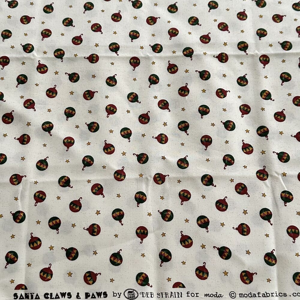 Moda Fabrics by Deb Strain Santa Claws & Paws Fabric Cotton Xmas Fabric BTHY